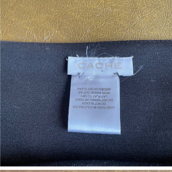 Cache Black Fringe Skirt-Size 6 - Picture 2 of 6